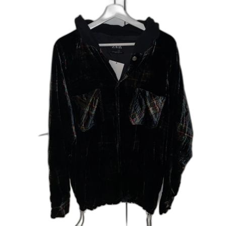 Huvtröja i sammet med knappar