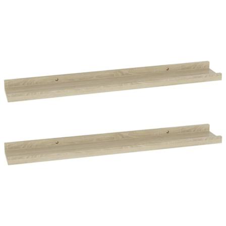 Vidaxl Vägghyllor 2 St Sonoma-ek 60x9x3 Cm Brun