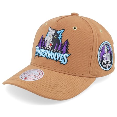 Mitchell & Ness - NBA Brun adjustable Kasket - Hatstore Exclusive x Minnesota Timberwolves Purple Pop Tan Adjustable @ Hatstore