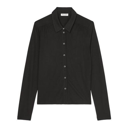 Marc O'Polo Long sleeve jersey Bluse in a straight fit Sort, Dame