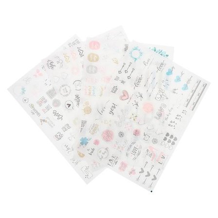 4 ark med kalenderstickers, bryllupsfestklistremerker, gjennomsiktige