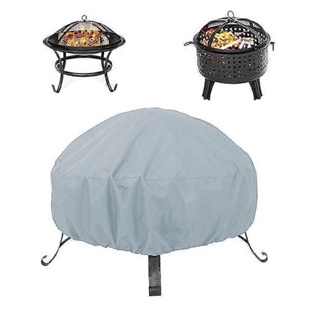 Bålpladsdækken Kraftig Vindtæt Vandtæt Terrasse Rund Bålpladsdækken Til Udendørs Bålplads Ny grå85x40cm