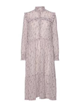 Recycled Polyester Dress Ls Knelang Kjole Lilla Rosemunde
