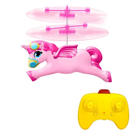 Fjärrstyrd Enhörning Helikopter, Flygande Enhörning Leksaker för Flickor 6 7 8 9 Tonåringar Present