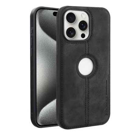 Kunstlærskall for iPhone 15 Pro Max - Svart