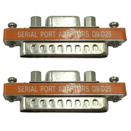 2x DB9 hunn til DB25 hann mini seriell port kabeladapter kjønnsskifter