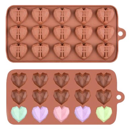 15 Molds Mini Heart suklaamuotit silikoni karkki mold