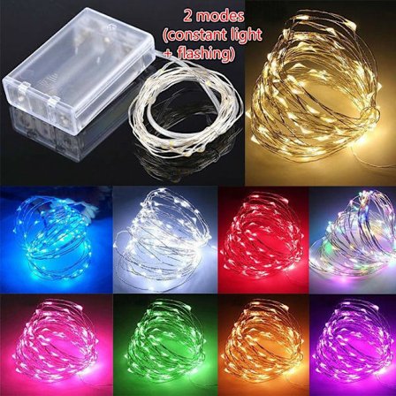 2M 3M 5M 10M 2 lägen Koppartråd LED-slingor för julgransbröllopsdekoration Warm white 2M 20LEDs