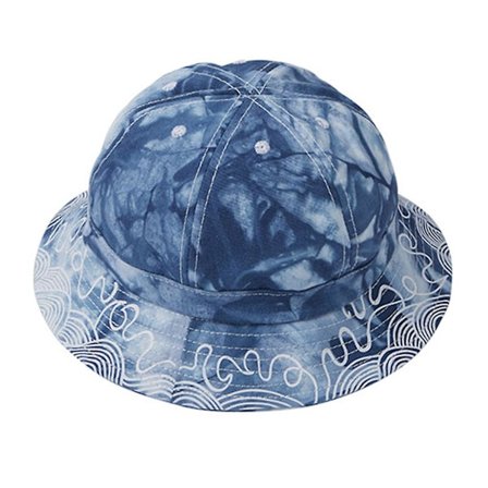 Herre Dame Gradient Tie-dye Bucket Hat Bølgede Striber Print Udendørs