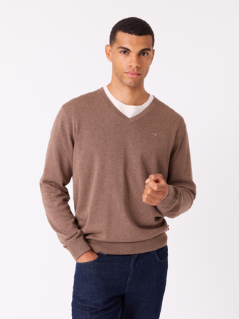 Jean Paul - Gerard v-neck - Herre - Brun - Gensere - S