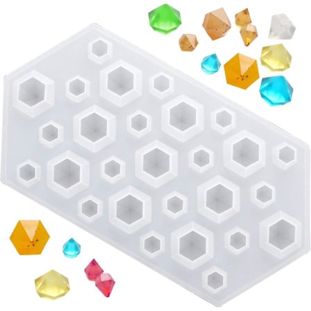 3D Diamant Transparent Silikonformar för Smyckestillverkning