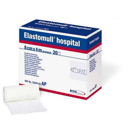 ELASTOMULL Binda 8cmx4m Latexfri 20/fp - Lyreco - Sjukvård och omsorg - Förband och fixering - Fixeringsbindor