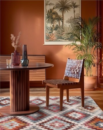 Kerala Waschbar 200X300 Rot/Mehrfarbig Teppich