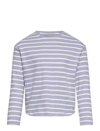 Striped Long Sleeves T-Shirt T-shirts Long-sleeved T-shirts Lilla Mango*Betinget Tilbud