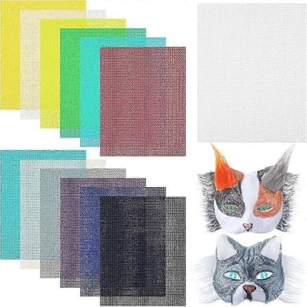 12 stk Øjennet 7,9x5,9 tommer DIY Therian Maske Material Kit Plast Øjennet Plader kompatibel til DIY Håndværk