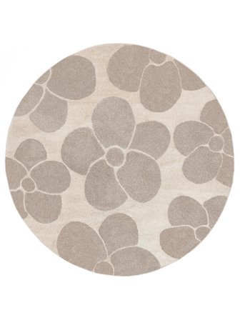 Primavera Beige/Blanc Écru Rond Oeko-Tex Tapis