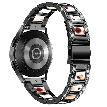 Klockarmband i resin med strassdekor för Samsung Galaxy Watch 4 - Svart / Nougat Mönster