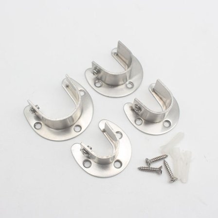 4-delad gardinstångsbeslag, 25 mm rostfritt stål U-formad hange