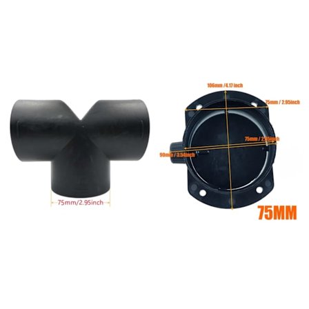 60mm 75mm Ventilklaff Justerbar Luft Dieselvarmer Ventil Kanalforgrener Eksosrør Utløpskobling For Bil