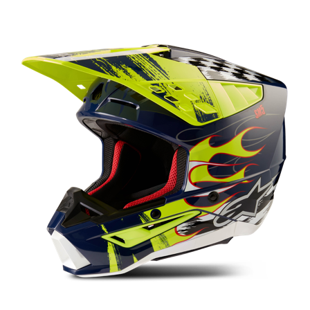 Crosshjelm Alpinestars SM5 Rash Nattmarineblå/Gul Fluo M