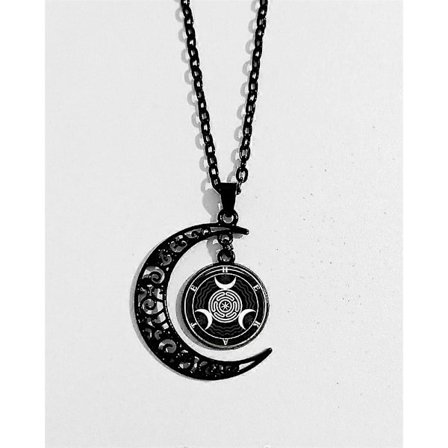 Svart Måne HECATE Sigil Halsband Antik Grekisk Gudinna Smycken Hecate Hänge