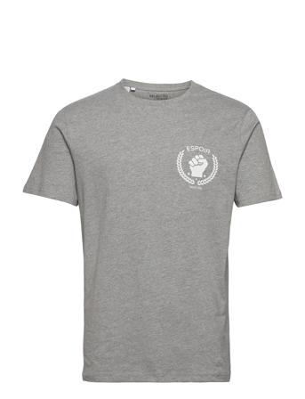 Slhregbrice Ss O-Neck Tee Grey Selected Homme