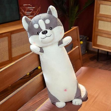1 st 65cm Söta Shiba Inu & Husky Plyschleksak Kawaii Djurdockor Fylld Mjuk Hundkudde För Flickor Gray
