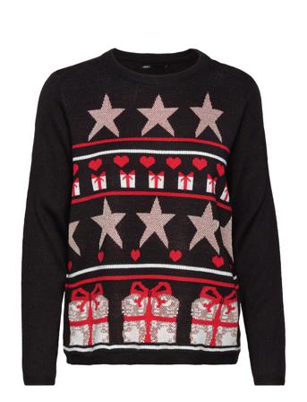 Onlxmas Wrap L/S Pullover Box Knt Pullover Multi/mønstret ONLY