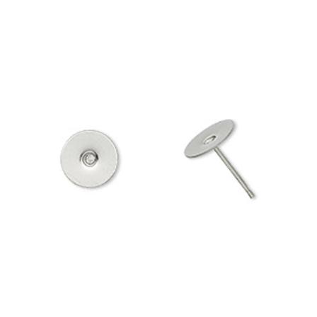 Öronstift Av Kirurgiskt Stål, 8mm Platta, 2 Par Silver