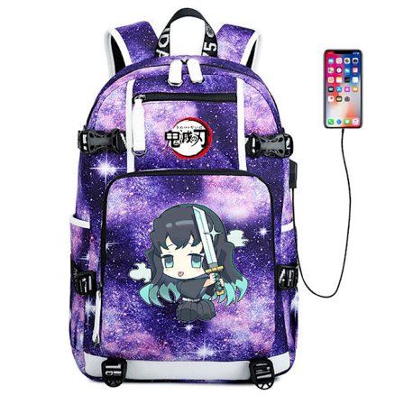 Ghost Slayer Ryggsäck Anime Student Skolväska Ryggsäck Usb