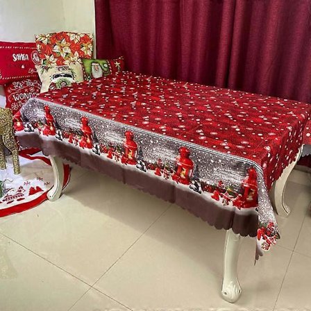 Julbordsduk, 180 x 150 cm rektangulär lång julbordsduk - Julbordsdekoration