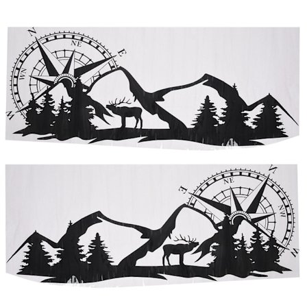 RV Autocamper Universal Karosseri Klistermærke DIY Kompas Navigation Dyr Dekal Klistermærke Dekoration til Bil