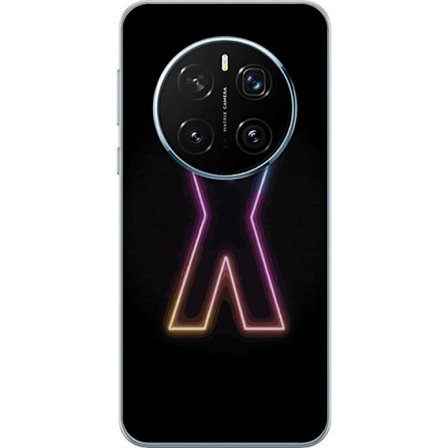 Kompatibelt Mobildeksel til Honor Honor Magic7 Pro Neonbokstav X i sterke fargevariasjoner mot svart bakgrunn, kraftig typografisk design med tydelig