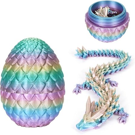 Påske Egg, 3D-trykt drage egg, krystall drage fidget leker, full ledd drage cry gave Cuma Grmez