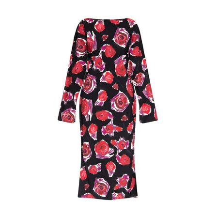 Marni Dress with floral motif , Zwart , Dames , Maat: S Casual jurken