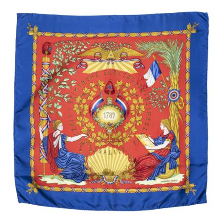 Hermès Vintage, Pre-owned Scarf Blauw, Dames, Maat:ONE Size