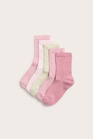 Kappahl | Prążkowane skarpetki 5-pak | Jasnoróżowy