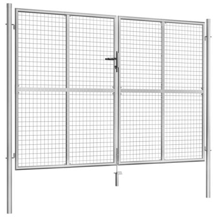 Vidaxl Trädgårdsgrind Galvaniserat Stål 306x225 Cm Silver Silver