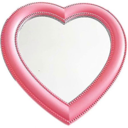 Sminkspegel Hjärtformad Spegel Bordskosmetikspegel Väggmonterad Spegel Rosa[D]