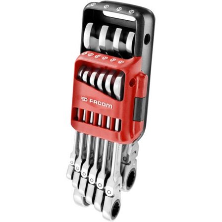 Facom 467BF.JP10 Ringskrallenøkkelsett 10 deler, leddet, Håndverktøy