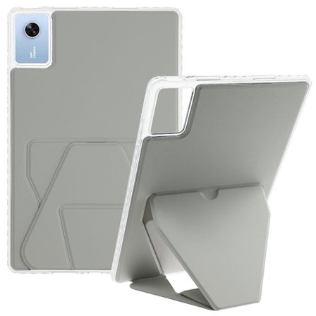 Kotelo Lenovo Xiaoxin Pad 11 2025 Idea Tab -tabletille (TB336ZU TB336FU) TPU PU-nahkainen jalustallinen tablettisuojus harmaa