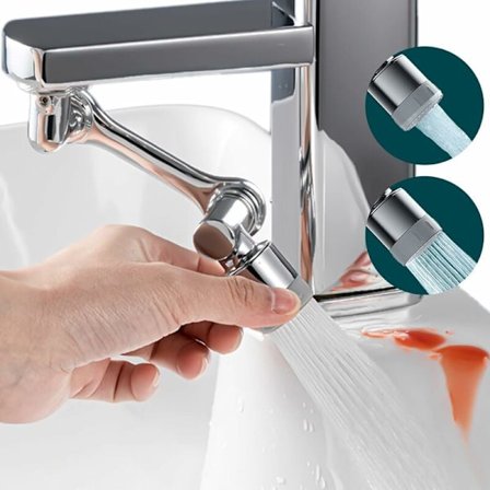 Haneventilator til Vandhane med 1080° Rotation, 2 Tilstande, Justerbar, Filter