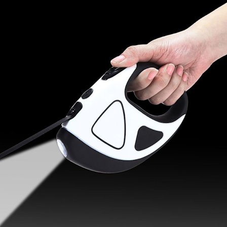 3M udtrækkelig hundeline med LED-lys, fleksibel line til tog