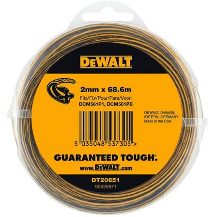 Dewalt DT20651 Trimmertråd 2mm x 68,6m, Hagemaskiner