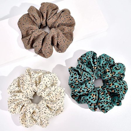 Store Scrunchies Til Tykt Hår Store Satin Hår Scrunchies Chiffon Fluffy Elastiske Hårbånd Gepard Hårrebber Jumbo Hår Scrunchies