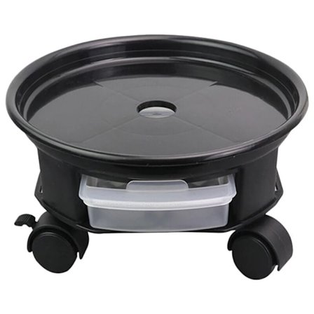 Pyöreä ruukku alus irrotettava universaali pohjapyörä perusta kasviruukku pohja säilytyslaatikolla-C