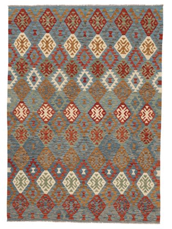 Kelim Afghan Old Style Vloerkleed 174X248 Donkerrood/Donkergrijs Wol, Afghanistan