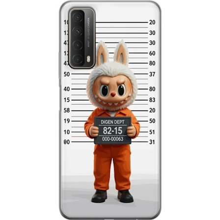 Yhteensopiva Puhelinkuori Huawei Huawei P smart 2021 Söpö piirretty pupuhahmo vankilavaatteissa ja vankinumerolla taustana mittamerkinnät