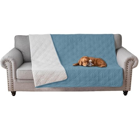 Vattentåligt Hundbäddsöverdrag Husdjursfilt med Halkskydd för Möbler Säng Soffa (52x82 Tum, Stenblå)