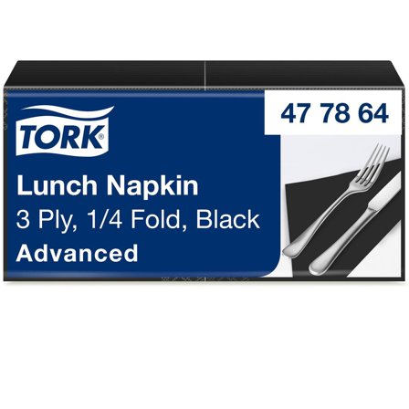 TORK Servett Lunch Mjuk 3-lags svart 150/fp - Lyreco - Kök och servering - Servetter och dukar - Servett - 3-lagers